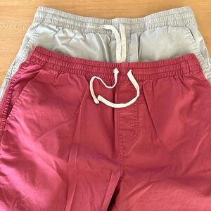 Mens J.Crew shorts 7” inseam.  Tan and red.